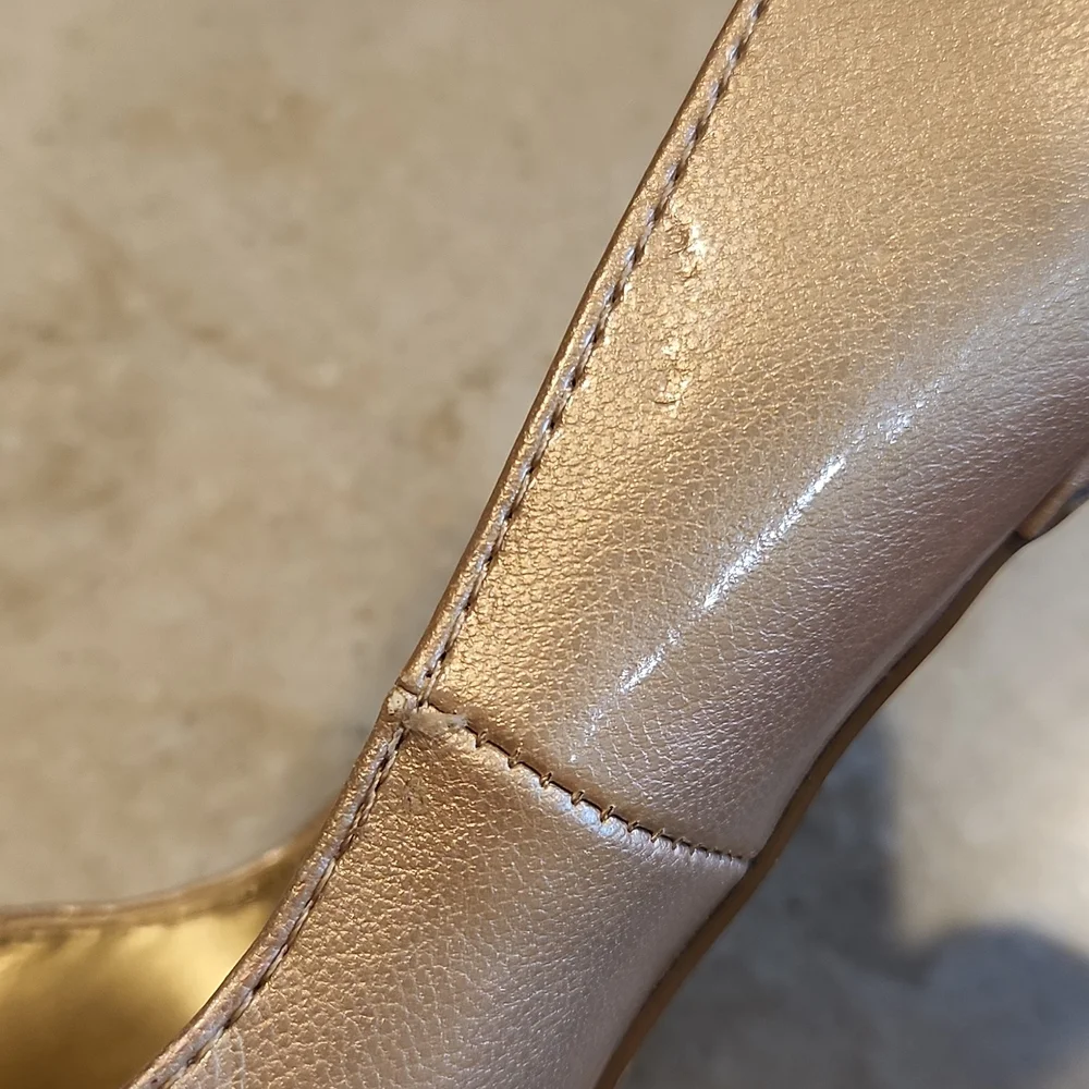 2010s Penny Loves Kenny size 8.5 gold/champagne platform heels - Picture 8 of 11